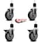 Service Caster 5'' Black Poly Wheel Swivel 1-7/8'' Expanding Stem Caster Set 2 Brakes, 4PK SCC-EX20S514-PPUB-BLK-2-PLB-2-178 - alternate 3